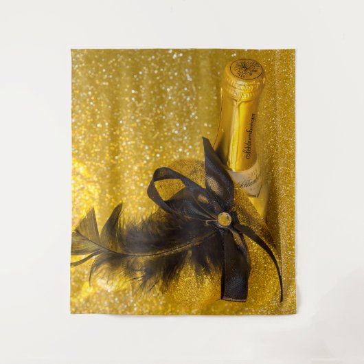 Golden New Years Flapper Pet Wandkleed (Voorkant)