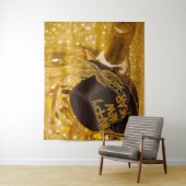 Golden New Years Top Hat Wandkleed (In situ)