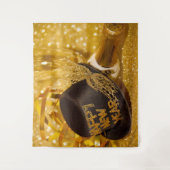 Golden New Years Top Hat Wandkleed (Voorkant)