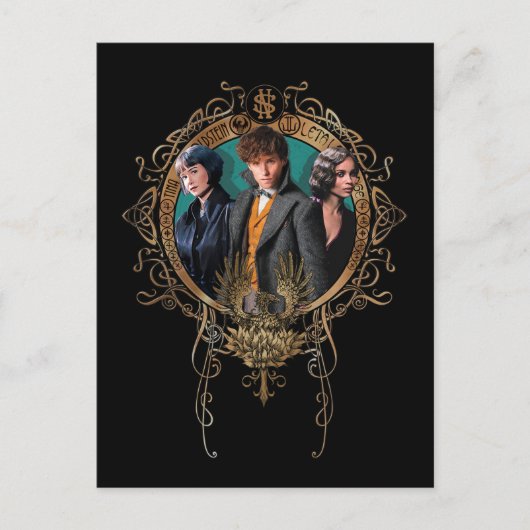 Golden Newt, Tina en Leta Art Deco Portrait Briefkaart (Voorkant)