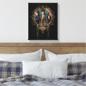 Golden Newt, Tina en Leta Art Deco Portrait Canvas Afdruk (Insitu (Slaapkamer))