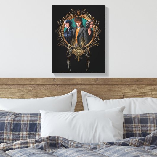 Golden Newt, Tina en Leta Art Deco Portrait Canvas Afdruk (Insitu (Slaapkamer))