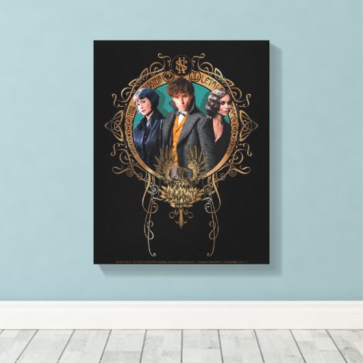 Golden Newt, Tina en Leta Art Deco Portrait Canvas Afdruk (Insitu (Houten vloer))