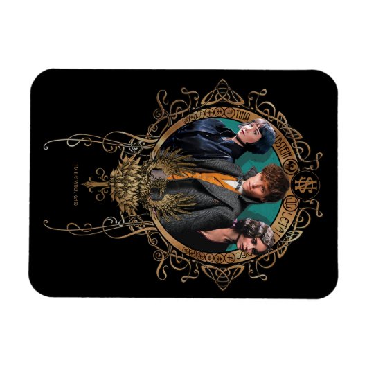 Golden Newt, Tina en Leta Art Deco Portrait Magneet (Horizontaal)