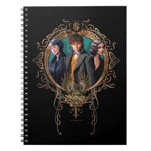 Golden Newt, Tina en Leta Art Deco Portrait Notitieboek (Voorkant)