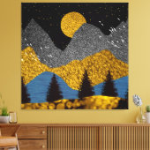 Golden Night Canvas Afdruk (Insitu (Woonkamer))