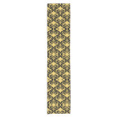 Golden Night Damask Bows Korte Tafelloper (Voorkant)