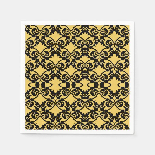 Golden Night Damask Bows Servet (Voorkant)