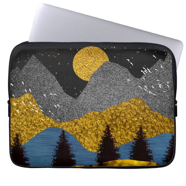 Golden Night Laptop Sleeve (Voorkant)