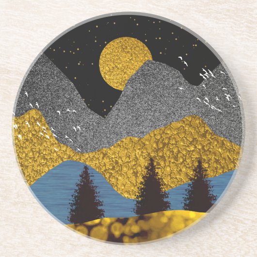 Golden Night Zandsteen Onderzetter (Voorkant)
