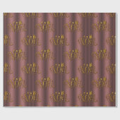 Golden Noel en Dusky Pink/Roos Gold Kerstmis Cadeaupapier (Vlak)