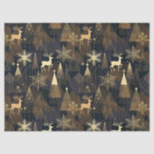 Golden Noir Christmas Forest Tissuepapier (Voorkant)