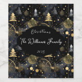 Golden Noir Christmas Wijn Etiket (Enkel label)