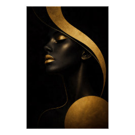 Golden Noir Muse Wandkunst Poster