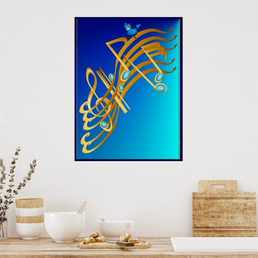 Golden Notes Print (Keuken)