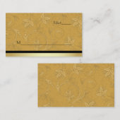 Golden Nouveau Fleur Wedding Place Card Plaatskaartje (Voorkant / Achterkant)
