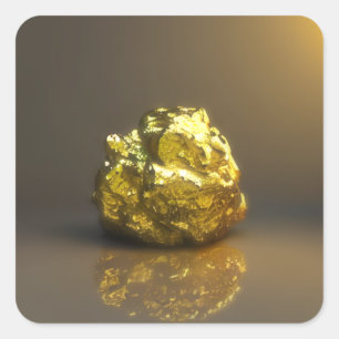 Golden nugget vierkante sticker