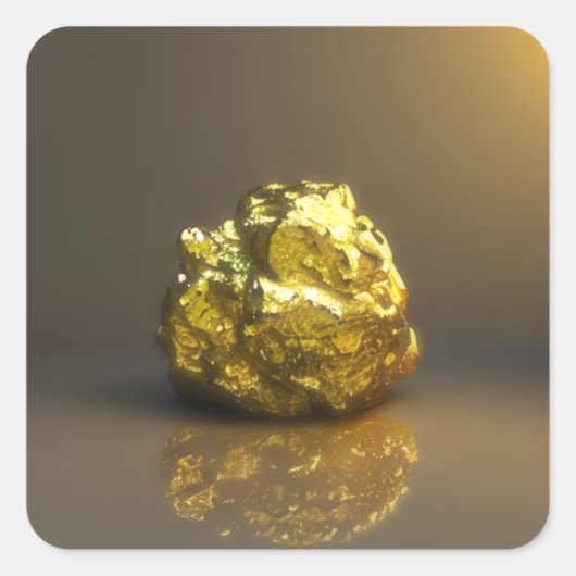 Golden nugget vierkante sticker (Voorkant)