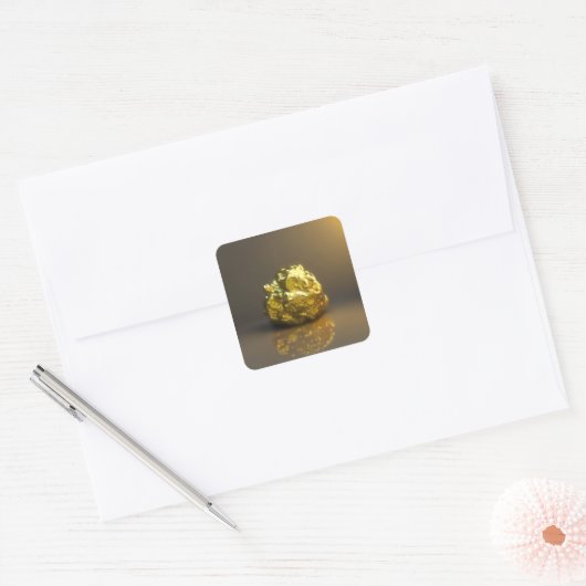 Golden nugget vierkante sticker (Envelop)