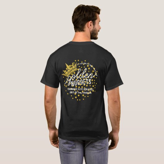 GOLDEN NUGGETS: Officiële Logo op zwart T-shirt (Achterkant volledig)