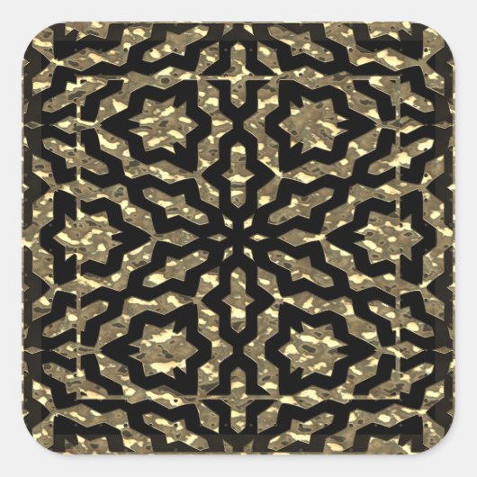 Golden Nuggets-patroon Vierkante Sticker (Voorkant)