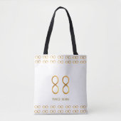 Golden Number 88 & Infinity Pattern on White Tote Bag (Voorkant)