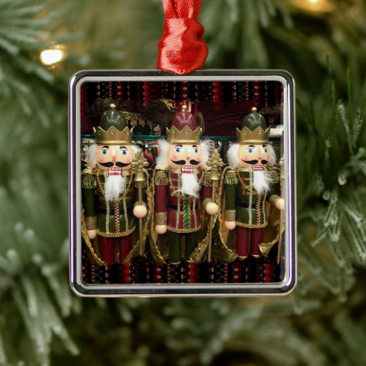 Golden Nutcracker Soldiers Christmas Metalen Ornament (Boom)