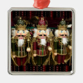 Golden Nutcracker Soldiers Christmas Metalen Ornament (Voorkant)