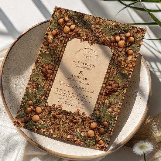 Golden Oak Forest Wedding Kaart