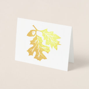 Golden Oak Leaves en Acorn Folie Kaart