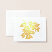 Golden Oak Leaves en Acorn Folie Kaart (Voorkant met envelop)