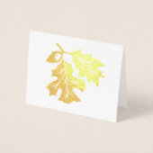 Golden Oak Leaves en Acorn Folie Kaart (Voorkant)