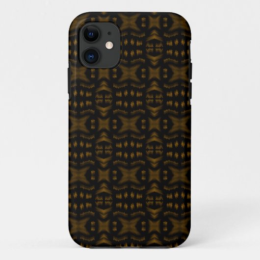 Golden Obsidian Tribal Ikat Pattern Case-Mate iPhone Case (Achterkant)