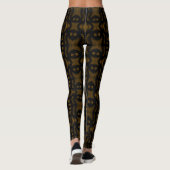 Golden Obsidian Tribal Ikat Pattern Leggings (Achterkant)