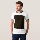 Golden Obsidian Tribal Ikat Pattern T-shirt (Voorkant volledig)