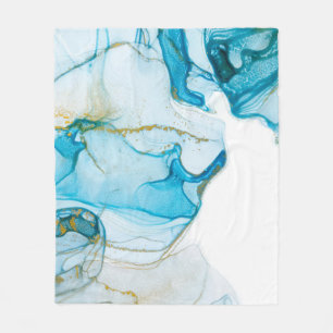 Golden oceaangolven. Rijke heldere abstracte afbee Fleece Deken