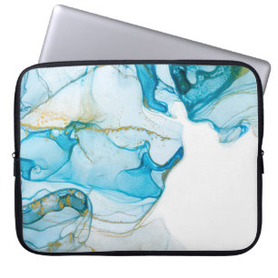 Golden oceaangolven. Rijke heldere abstracte afbee Laptop Sleeve