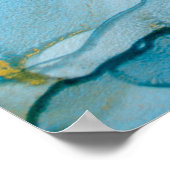 Golden oceaangolven. Rijke heldere abstracte afbee Poster (Hoek)