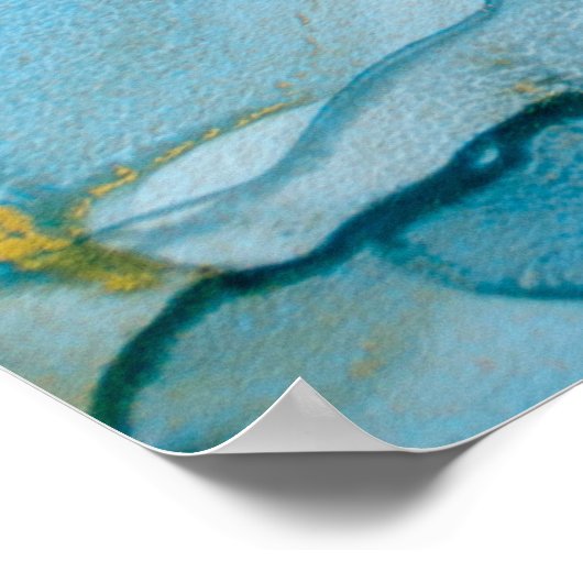 Golden oceaangolven. Rijke heldere abstracte afbee Poster (Hoek)