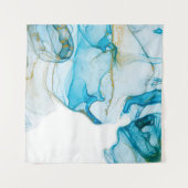 Golden oceaangolven. Rijke heldere abstracte afbee Wandkleed (Voorkant (horizontaal))