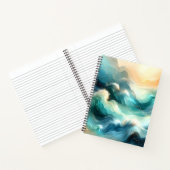 Golden Ocean Flow Abstract Waves Notitieboek (Binnen)