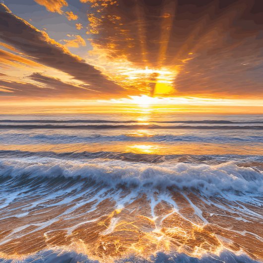 Golden Ocean Sunrise Clock Grote Klok