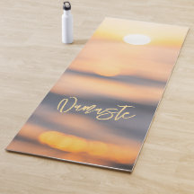 Golden Ocean Sunset Namaste Gepersonaliseerde Yoga