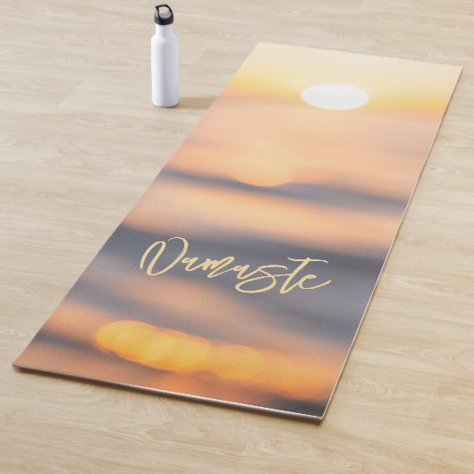 Golden Ocean Sunset Namaste Gepersonaliseerde Yoga Yogamat (In situ)