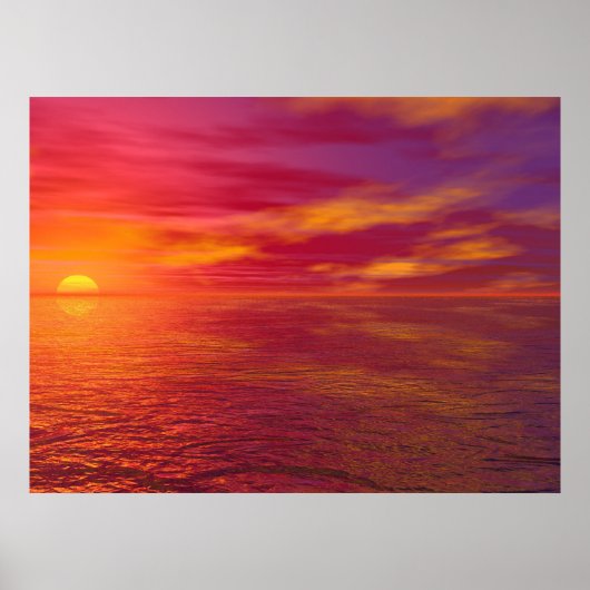 Golden Ocean Sunset Poster (Voorkant)