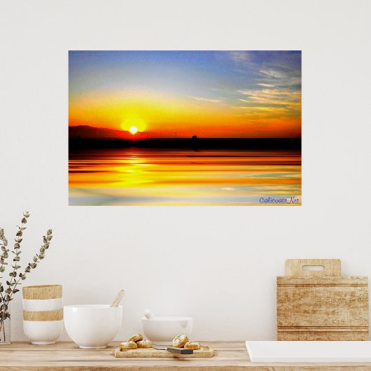 Golden Ocean Sunset Print (Keuken)