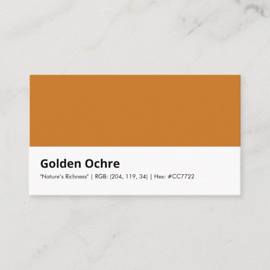 Golden Ochre | "De rijkdom van Natuur" Visitekaartje (Voorkant)