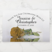 Golden Ochre Roos Classy Wedding Bedankt Mini Sparkling Wijnetiket (Enkel label)