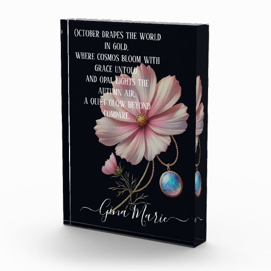 Golden October Poem with Cosmos and Opal Glow Fotoblokken (Rechts)