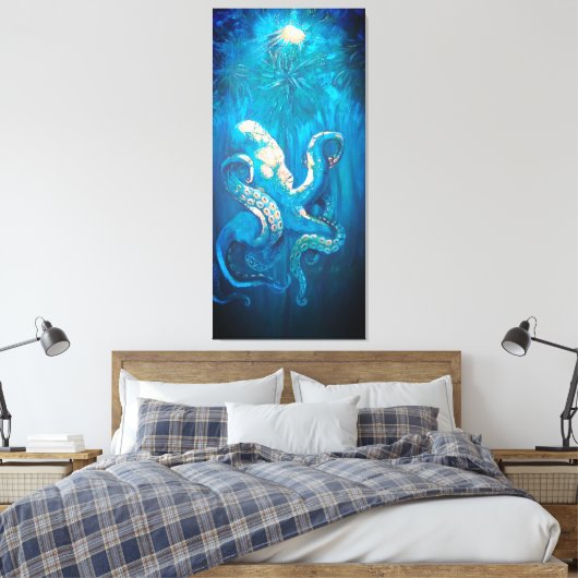 Golden Octopus Canvas Afdruk (Insitu (Slaapkamer))